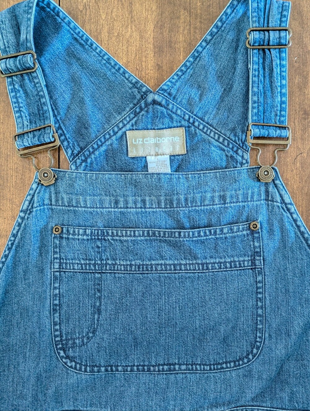 Vintage 90s Liz Claiborne Denim Overall Maxi Dress